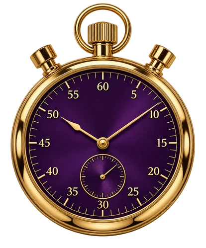 Stopwatch illustrating a session time limit